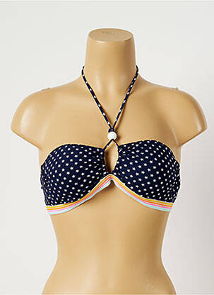 Sutien de costum de baie închidere cu legături de legat top bentiță albastru BANANA MOON femme