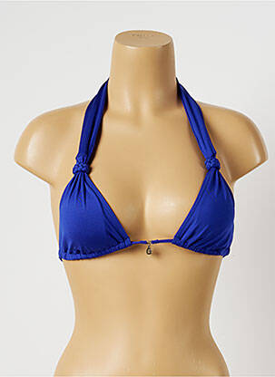 Sutien de costum de baie închidere cu legături de legat top triunghiuri albastru BANANA MOON femeie