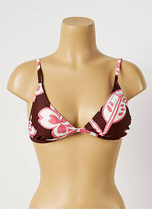 Sutien de costum de baie top triunghiuri top triunghiuri maro ROXY femeie