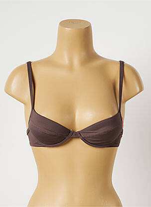 Sutien de costum de baie bretele elastice reglabile maro MORGAN femeie