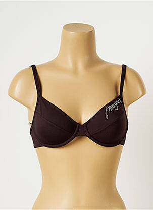 Sutien de costum de baie bretele elastice reglabile maro MORGAN femeie