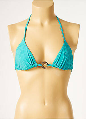 Sutien de costum de baie elasticitate top triunghiuri albastru CULTURE BEACH femeie