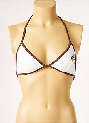 Sutien de costum de baie elasticitate top triunghiuri alb CULTURE BEACH femeie