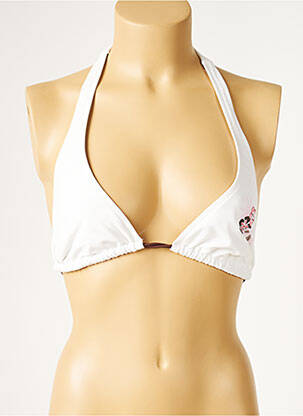 Sutien de costum de baie elasticitate top triunghiuri alb CULTURE BEACH femeie