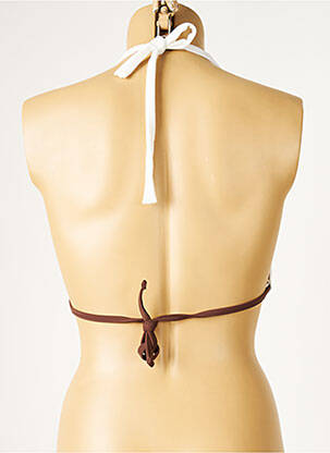 Sutien de costum de baie elasticitate top triunghiuri alb CULTURE BEACH femeie
