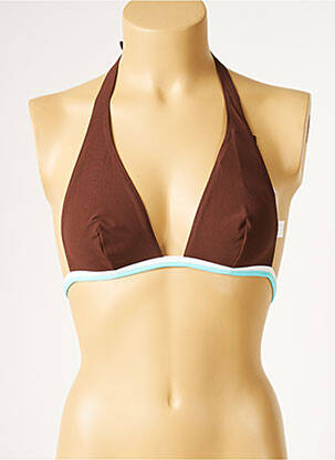 Sutien de costum de baie elasticitate top triunghiuri maro HUIT femeie