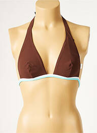Sutien de costum de baie elasticitate top triunghiuri maro HUIT femeie