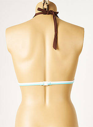 Sutien de costum de baie elasticitate top triunghiuri maro HUIT femeie