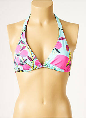 Sutien de costum de baie elasticitate top triunghiuri roz HUIT femeie