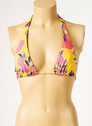 Sutien de costum de baie elasticitate top triunghiuri galben HUIT femeie