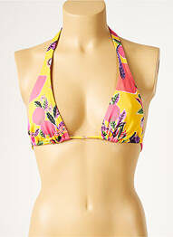 Sutien de costum de baie elasticitate top triunghiuri galben HUIT femeie
