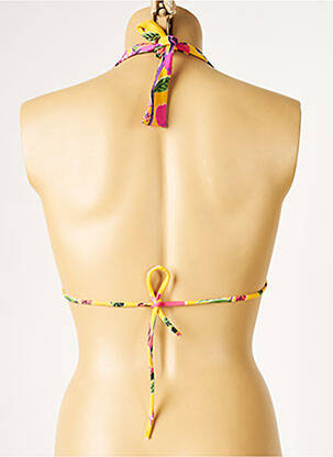 Sutien de costum de baie elasticitate top triunghiuri galben HUIT femeie