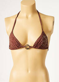Sutien de costum de baie elasticitate top triunghiuri maro CULTURE BEACH femme