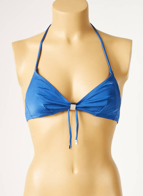 Sutien de costum de baie elasticitate top triunghiuri albastru HUIT femme