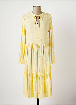 Rochie midi mâneci lungi mâneci lungi galben B.YOUNG femeie