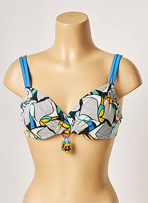 Sutien de costum de baie bretele elastice reglabile albastru BELCOR femeie