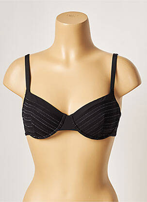 Sutien de costum de baie bretele elastice reglabile negru LOU femeie