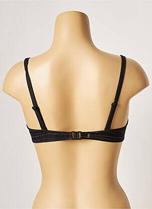 Sutien de costum de baie bretele elastice reglabile negru LOU femeie