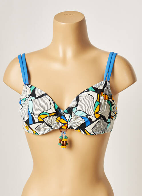 Sutien de costum de baie bretele elastice reglabile albastru BELCOR femme