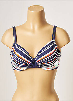 Sutien de costum de baie elasticitate sutien cupe întregi cu decolteu înalt albastru BESTFORM femeie