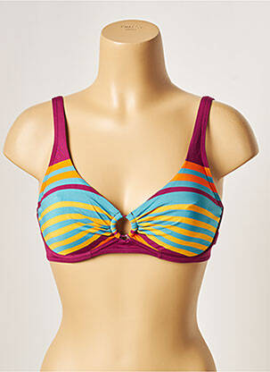 Sutien de costum de baie elasticitate sutien cupe întregi cu decolteu înalt violet LOU femeie