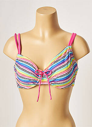 Sutien de costum de baie elasticitate sutien cupe întregi cu decolteu înalt roz BESTFORM femeie