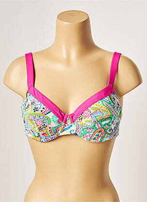 Sutien de costum de baie elasticitate sutien cupe întregi cu decolteu înalt roz BESTFORM femeie