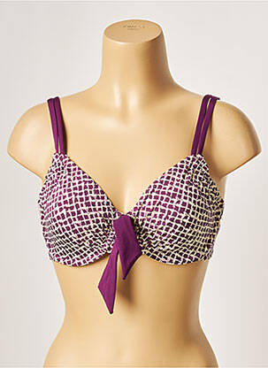 Sutien de costum de baie elasticitate sutien cupe întregi cu decolteu înalt violet BESTFORM femeie