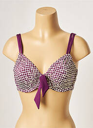 Sutien de costum de baie elasticitate sutien cupe întregi cu decolteu înalt violet BESTFORM femeie
