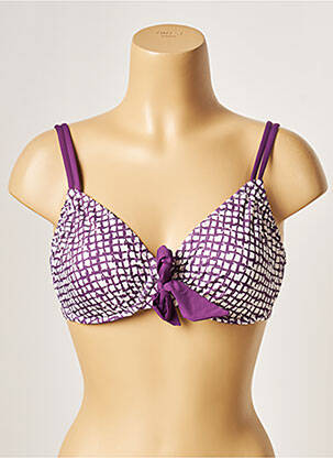 Sutien de costum de baie elasticitate sutien cupe întregi cu decolteu înalt violet BESTFORM femeie