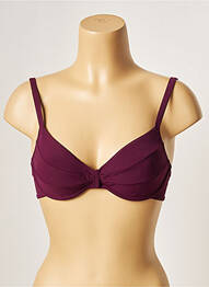 Sutien de costum de baie elasticitate sutien cupe întregi cu decolteu înalt violet LOU femeie