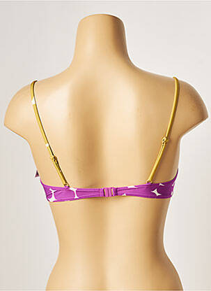 Sutien de costum de baie elasticitate sutien cupe întregi cu decolteu înalt violet LOU femeie
