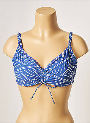 Sutien de costum de baie elasticitate sutien cupe întregi cu decolteu înalt albastru BESTFORM femeie