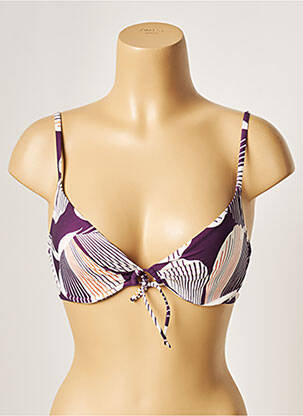 Sutien de costum de baie elasticitate sutien cupe întregi cu decolteu înalt violet LOU femeie