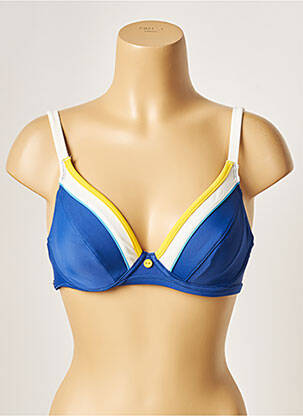 Sutien de costum de baie elasticitate sutien cupe întregi cu decolteu înalt albastru BESTFORM femeie