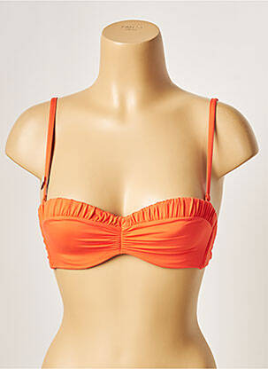 Sutien de costum de baie bretele elastice reglabile sutien balconet cu decolteu înalt portocalie CHERRY BEACH femeie