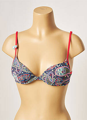 Sutien de costum de baie bretele elastice reglabile top sutien push-up albastru CHERRY BEACH femeie