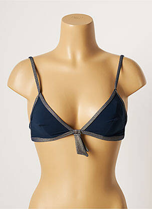 Sutien de costum de baie elasticitate top triunghiuri albastru LOU femeie
