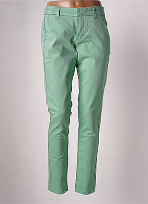 Pantalon chino țesătură poplin mărime normală verde CREAM femeie