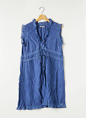 Rochie midi mâneci scurte mâneci scurte albastru RIVIERES DE LUNE femeie