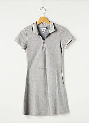 Rochie scurtă mâneci scurte mâneci scurte gri IKKS femeie