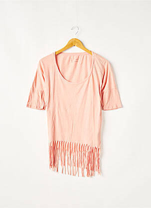 Tricou croială dreaptă mâneci scurte roz I LOVE MY T'S femeie
