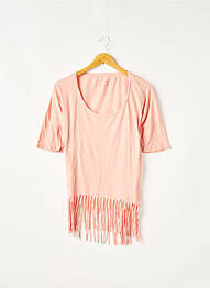 Tricou croială dreaptă mâneci scurte roz I LOVE MY T'S femme