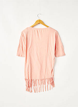 Tricou croială dreaptă mâneci scurte roz I LOVE MY T'S femeie