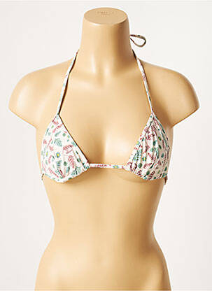 Sutien de costum de baie elasticitate top triunghiuri bej SANS MARQUE femeie