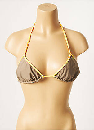 Sutien de costum de baie elasticitate top triunghiuri maro SANS MARQUE femeie