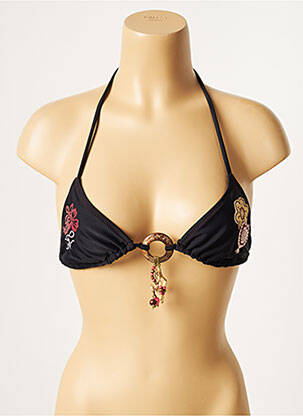 Sutien de costum de baie elasticitate top triunghiuri negru CULTURE BEACH femeie