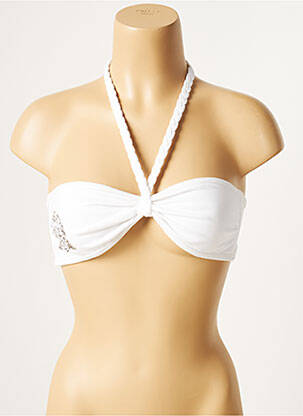 Sutien de costum de baie elasticitate top bentiță alb SANS MARQUE femeie