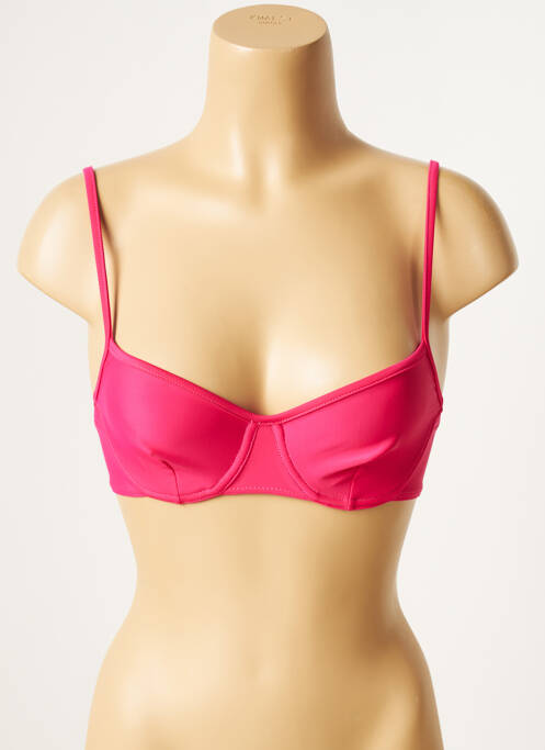 Sutien de costum de baie elasticitate sutien balconet cu decolteu înalt roz SANS MARQUE femme