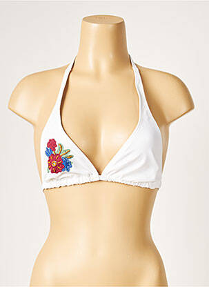 Sutien de costum de baie elasticitate top triunghiuri alb PRINTEMPS femeie